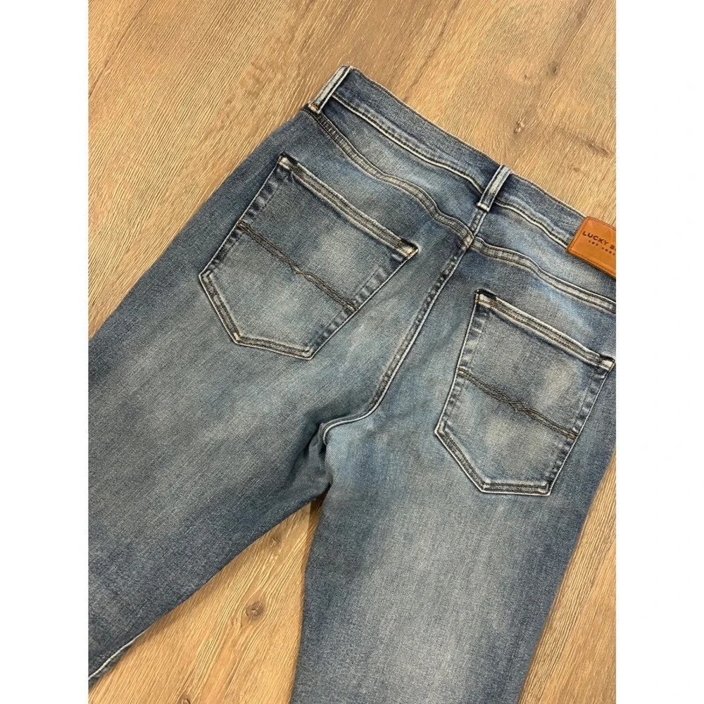 Lucky Brand Mens Distressed‎ Paint Splatter Straight Leg Jeans Blue W32 L32